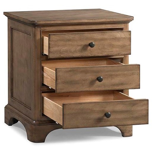 Cresent Fine Furniture Gunnison 3 Drawer Nightstand with USB Power